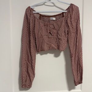 Hollister cropped floral long sleeve